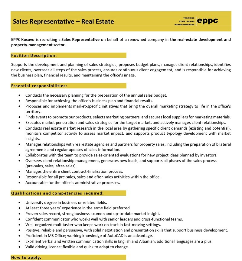 Sales Representative - Real Estate